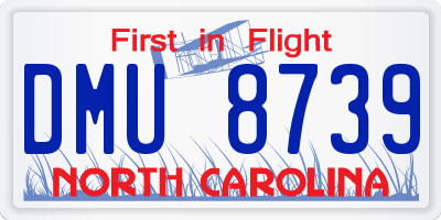 NC license plate DMU8739