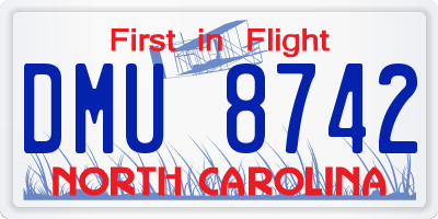 NC license plate DMU8742