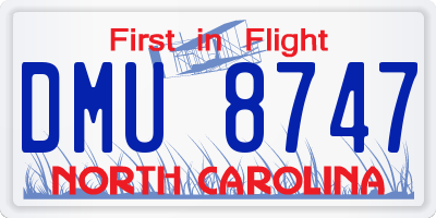 NC license plate DMU8747