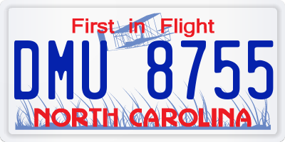 NC license plate DMU8755