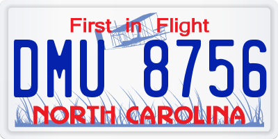 NC license plate DMU8756
