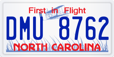NC license plate DMU8762