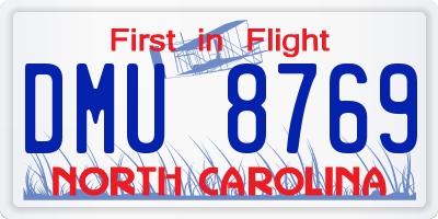 NC license plate DMU8769