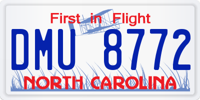 NC license plate DMU8772