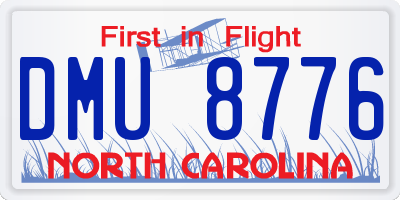NC license plate DMU8776