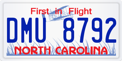 NC license plate DMU8792