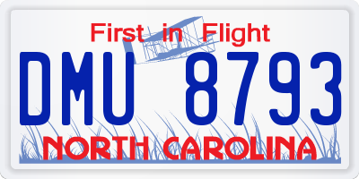 NC license plate DMU8793