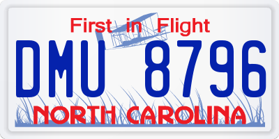 NC license plate DMU8796