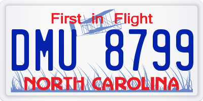 NC license plate DMU8799