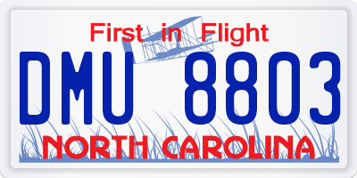 NC license plate DMU8803