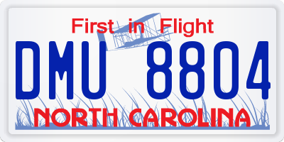 NC license plate DMU8804