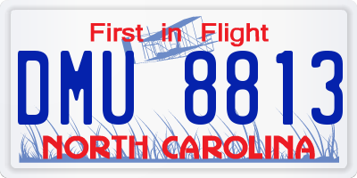 NC license plate DMU8813