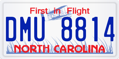 NC license plate DMU8814