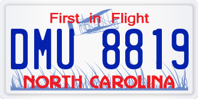 NC license plate DMU8819