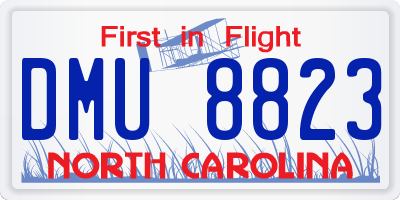 NC license plate DMU8823