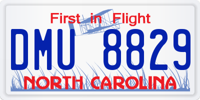 NC license plate DMU8829