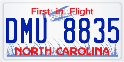 NC license plate DMU8835