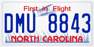 NC license plate DMU8843