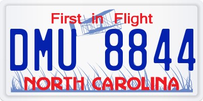 NC license plate DMU8844