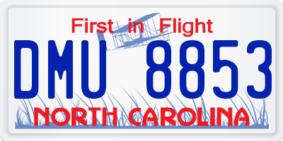 NC license plate DMU8853