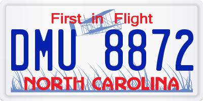 NC license plate DMU8872