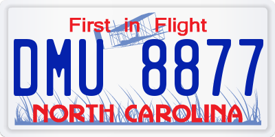 NC license plate DMU8877