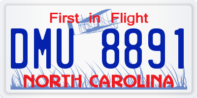 NC license plate DMU8891