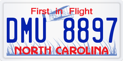 NC license plate DMU8897