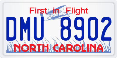 NC license plate DMU8902