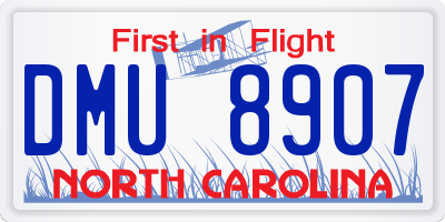 NC license plate DMU8907