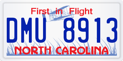 NC license plate DMU8913