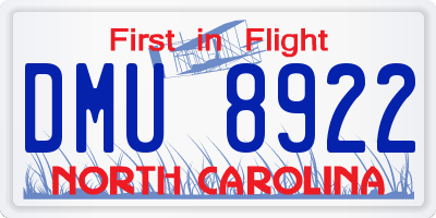 NC license plate DMU8922