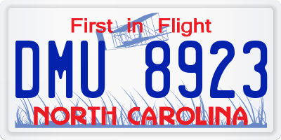 NC license plate DMU8923