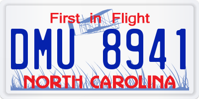 NC license plate DMU8941