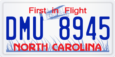 NC license plate DMU8945