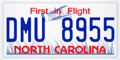 NC license plate DMU8955