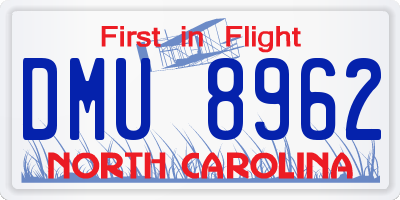 NC license plate DMU8962