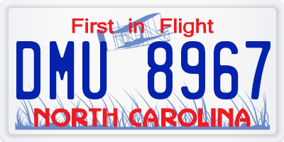 NC license plate DMU8967