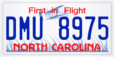 NC license plate DMU8975