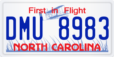 NC license plate DMU8983