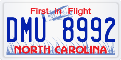 NC license plate DMU8992