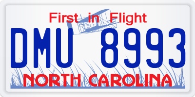 NC license plate DMU8993