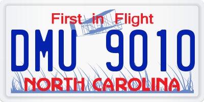 NC license plate DMU9010