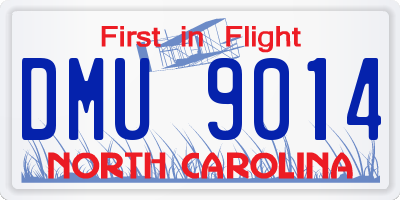 NC license plate DMU9014
