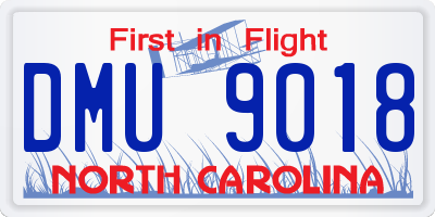 NC license plate DMU9018