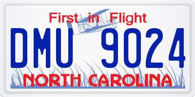 NC license plate DMU9024