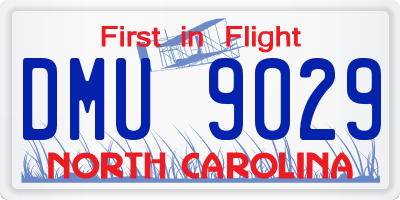NC license plate DMU9029