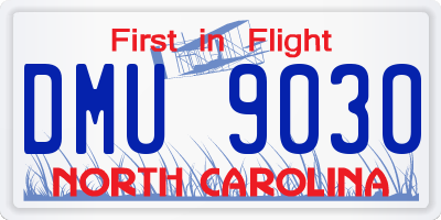 NC license plate DMU9030