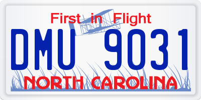 NC license plate DMU9031