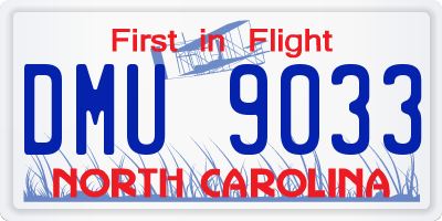NC license plate DMU9033